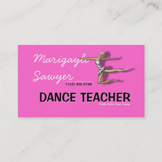 Visita Professora Dance Choreógrafo Dancer Cartão de visi (Frente)