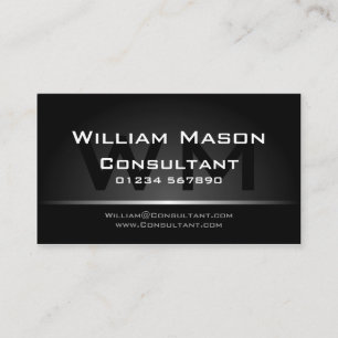 Visita Profissional de prata preto do monograma - cartão