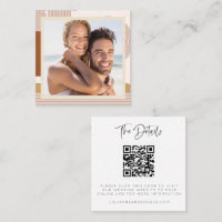 Cartão com fotos de Código QR do Site de Casamento