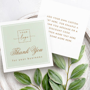 Visita Quadrado Cartão de agradecimento com logotipo personalizado