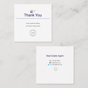 Visita Quadrado Cartão de agradecimento do agente imobiliário