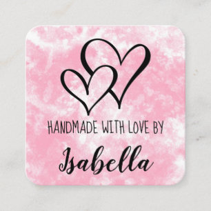 Visita Quadrado Cartão de Aquarela Feito à Mão Com Amor