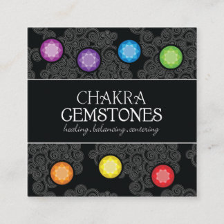 Visita Quadrado Cartão de Carteira Chakra Gemstones