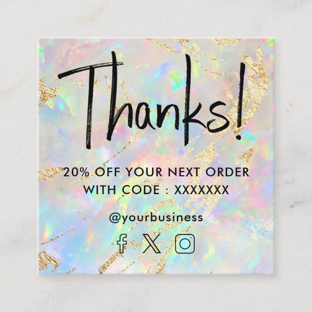 Visita Quadrado cartão de desconto opcional gemstone (Frente)