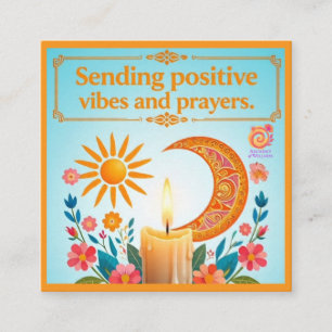 VISITA QUADRADO CARTÃO DE ENCORAJAMENTO DE VIBOS POSITIVOS E ORAÇÕ