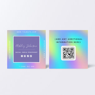 Visita Quadrado Cartão de Estrategista de Mídia Social QR Arco-íri