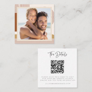 Visita Quadrado Cartão de Foto com QR Code para Site de Casamento
