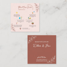 Cartão de Guia de Cuidados com Plantas Blush Boho