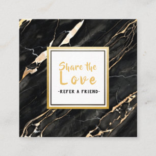 Visita Quadrado Cartão de mármore Dourado preto original da