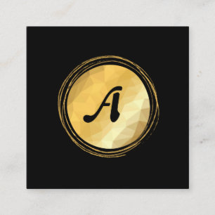 Visita Quadrado Cartão de negócio elegante do preto dourado do