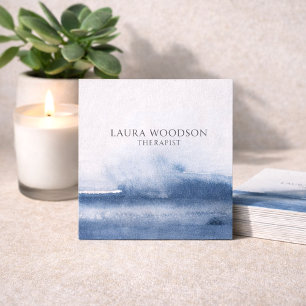 Visita Quadrado Cartão de Negócios de Terapeuta com Pintura em Aqu