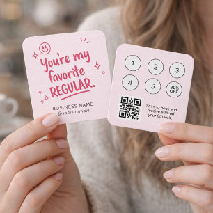 Visita Quadrado Cartão de Referência de Beleza para Amigo com QR C