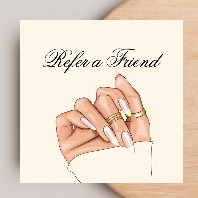 Visita Quadrado Cartão de Referência do Manicurista de Salão de Na (Criador carregado)