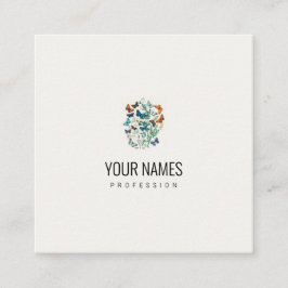 VISITA QUADRADO CARTÃO DE VISITA: ILUSTRAÇÃO DA MANTEIGA DE VINTAG