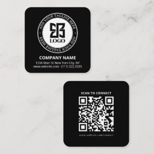Visita Quadrado Cartão Promocional de Empresa Pequena com Logotipo