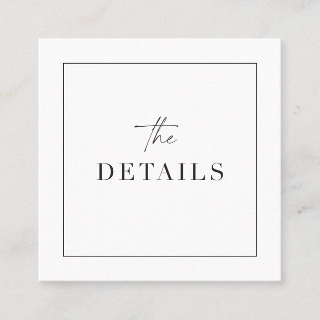 Visita Quadrado Clássica Detalhes do Invólucro Analisar Cartão de  (Frente)