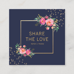 Visita Quadrado Consulte um cartão floral do cliente do salão de