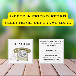 Visita Quadrado Enviar um cartão de referência telefônico retrô am