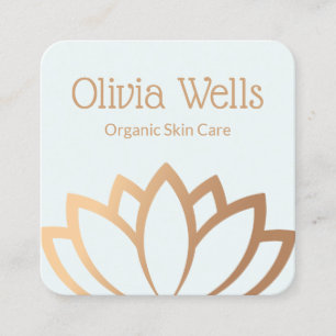 Visita Quadrado Estheticista Dourado Lotus Flower Square Cartão de