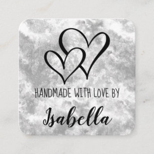 Visita Quadrado Fabricado À Mão Com Cartão De Água Com Amor