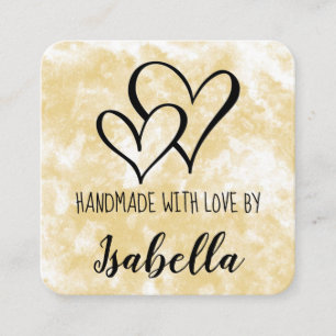 Visita Quadrado Fita Manuscrita Com Cartão De Água Com Amor