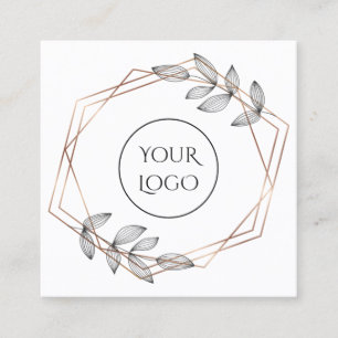 Visita Quadrado foliage geométrico logo logotipo cartão de visit