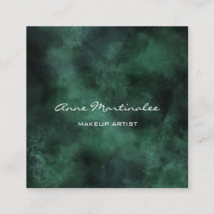 Visita Quadrado Makeup Artist Abstrato Green Square Cartão de vis