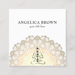 Visita Quadrado Mandala - Reiki Master com Chakras Cartão de visi