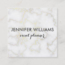 Marble Look com Faux Dourado Accents Cartão de vis