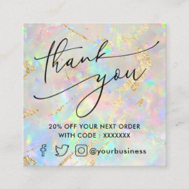 Visita Quadrado novo cartão de desconto do obrigado opal