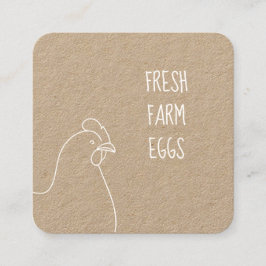 Visita Quadrado Ovos de Fazenda frescos Galinha Orgânica Cartão de