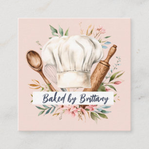 Visita Quadrado Pastelaria Doce Pastelaria Chef Pastel Cartão de v