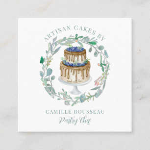 Visita Quadrado Pastelaria Pastelaria Chef Baker Square Cartão de 