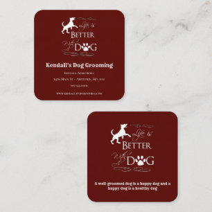 Visita Quadrado Red Engraçado Cote Cachorro Alinhando Cartão de vi