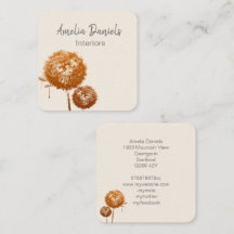 Relógio de Dandelion Elegante em Cream Cartão de v