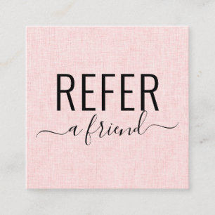 Visita Quadrado Salão rosa e preto Consulte um Cartão de Referê