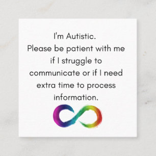 Visita Quadrado Sou autista - Cartão de Comunicação