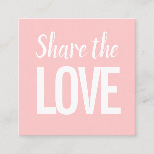 Visita Quadrado Trendy moderno refere um amigo rosa cartão de visi (Frente)