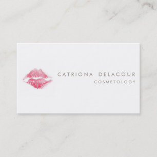 Visita Red Lipstick Kiss Mark Cosmetology Cartão de visi
