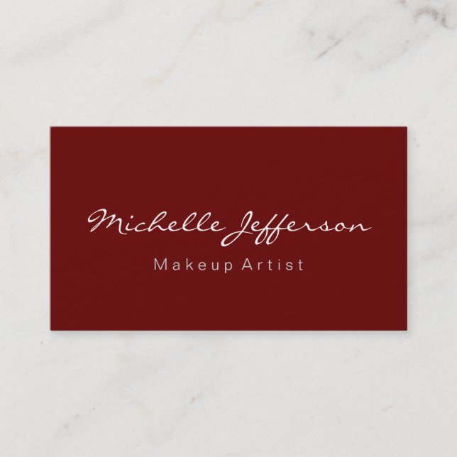Visita Red Makeup Artist Profissão de Script Cartão de vi (Frente)
