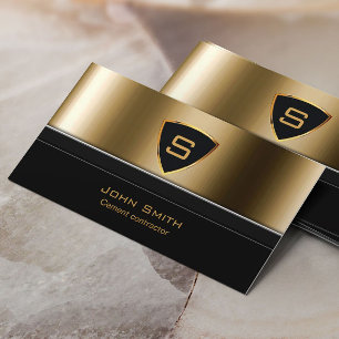 Visita Royal Dourado Shield Cement Contratante Cartão de 