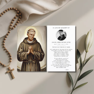 Visita Rua Francisco de Assisi Simpatia Funeral Cartão de