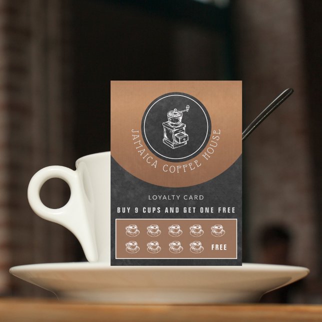 Visita Seu logo café compre cartão de fidelidade de café  (Criador carregado)