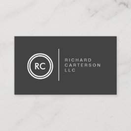 Visita SEU LOGOTIPO INICIAL na CINZA DK Nº 2 Cartão de vi