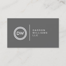 Visita SEU LOGOTIPO INICIAL na CINZA nº 2 Cartão de visit