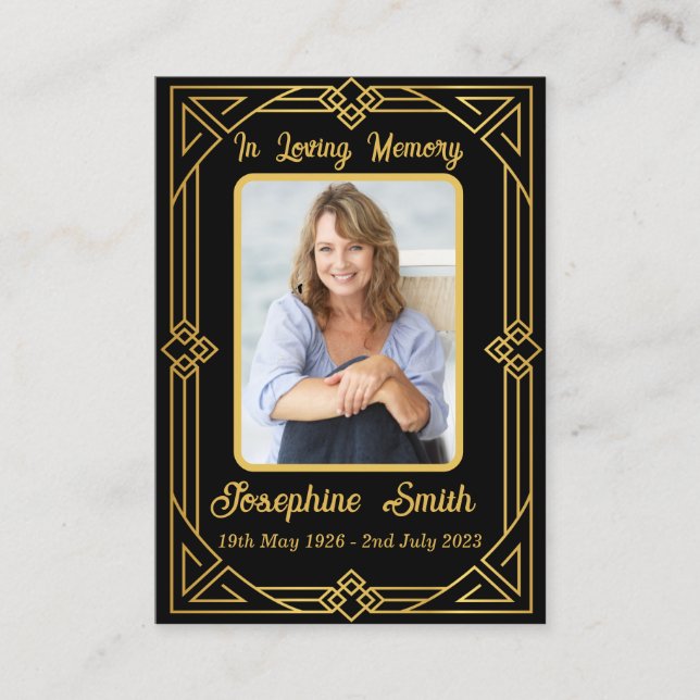 Visita Simpatia Elegante Cartão de Oração de Foto Memoria (Frente)