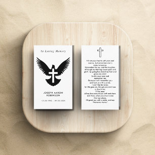 Visita Simples Cruz Funeral No Cartão De Oração Memorial 