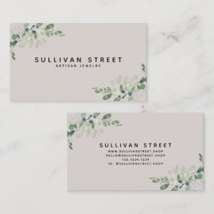 Visita Simples Eucalyptus Greenery Jewelry Cartão de visi
