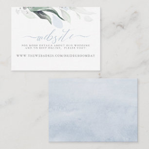 Visita Site de Casamento Dusty Blue Greenery Cartão de v
