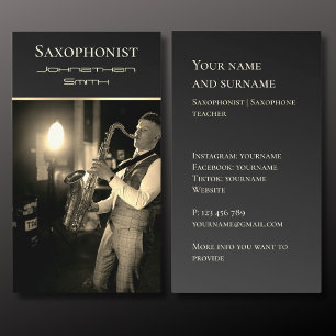 Visita Sua própria foto, Jazz Musical Gold Cartão de visi